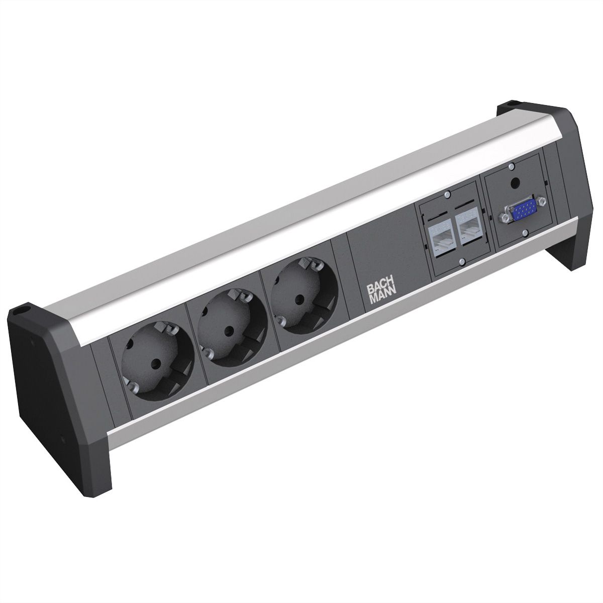 BACHMANN DESK 3x earthing contact, 2x CAT6a, 1x VGA, 1x audio