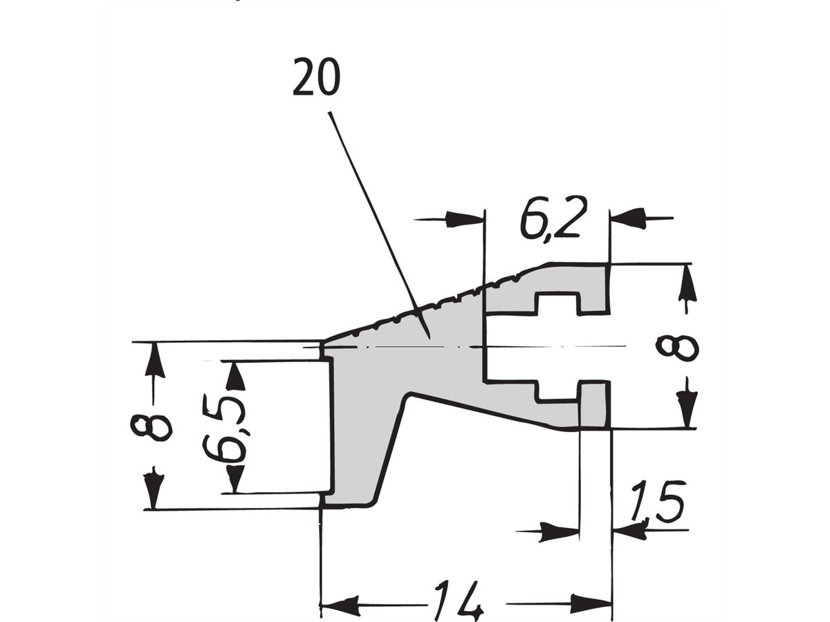 SCHROFF Statische handgreep alu profiel trapezium, 1000 mm