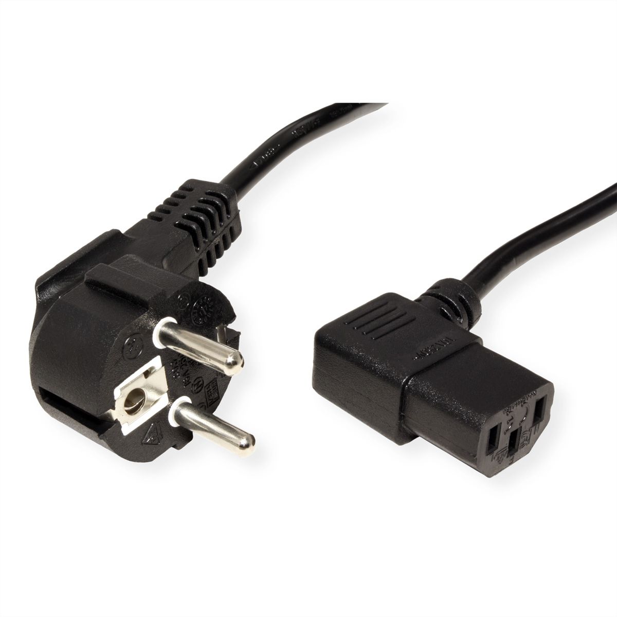 STANDARD Power Cable, angled IEC Connector, black, 1.8 m