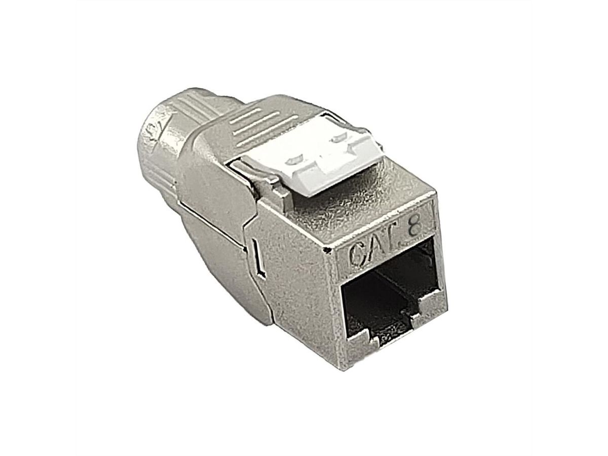 ROLINE Cat. 8.1 (Class I) Keystone, RJ-45, shielded, slim, tool-free, silver