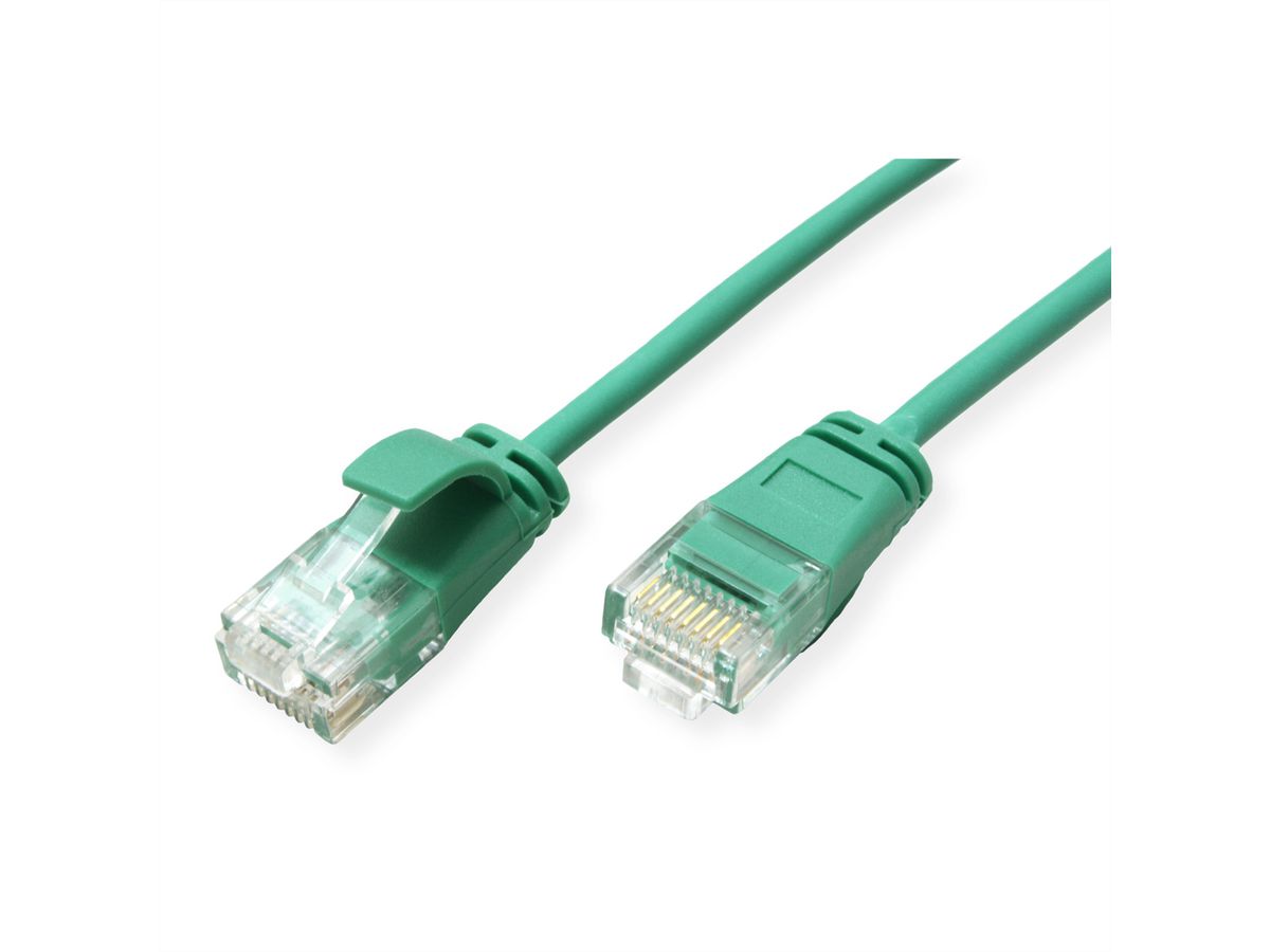 ROLINE UTP Data Center Patch Cord Cat.6A (Class EA), LSOH, Slim, green, 0.3 m