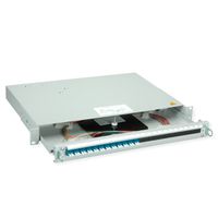 TELEGÄRTNER PROFI V LWL-Panel mit Kupplungen & Pigtails, 12x LC Duplex, blau, OS2 PC, Grade B
