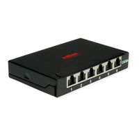 ROLINE Minipatchpaneel, Cat.6A/Cl.EA, 0,5U, 6x RJ45-poorten , afgeschermd, zwart