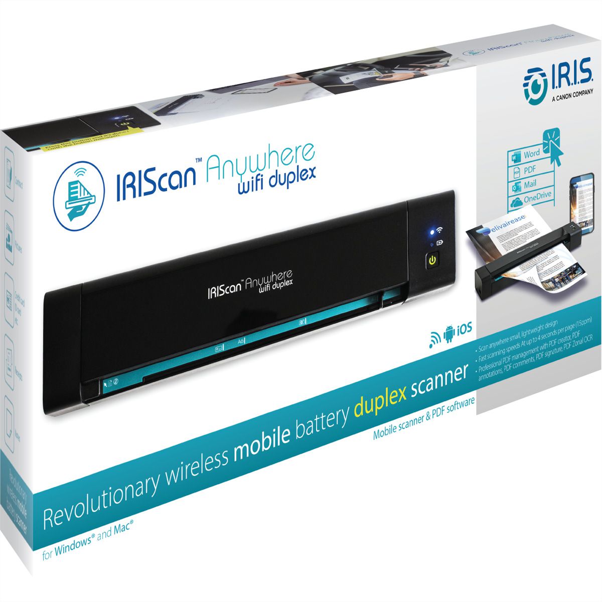 IRIScan Anywhere 6 WIFI Duplex 15PPM, Mobiele batterijscanner