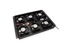 ROLINE 19-inch dakventilatorunit met 6 ventilatoren, AAN/UIT voor serverkast per serie, zwart