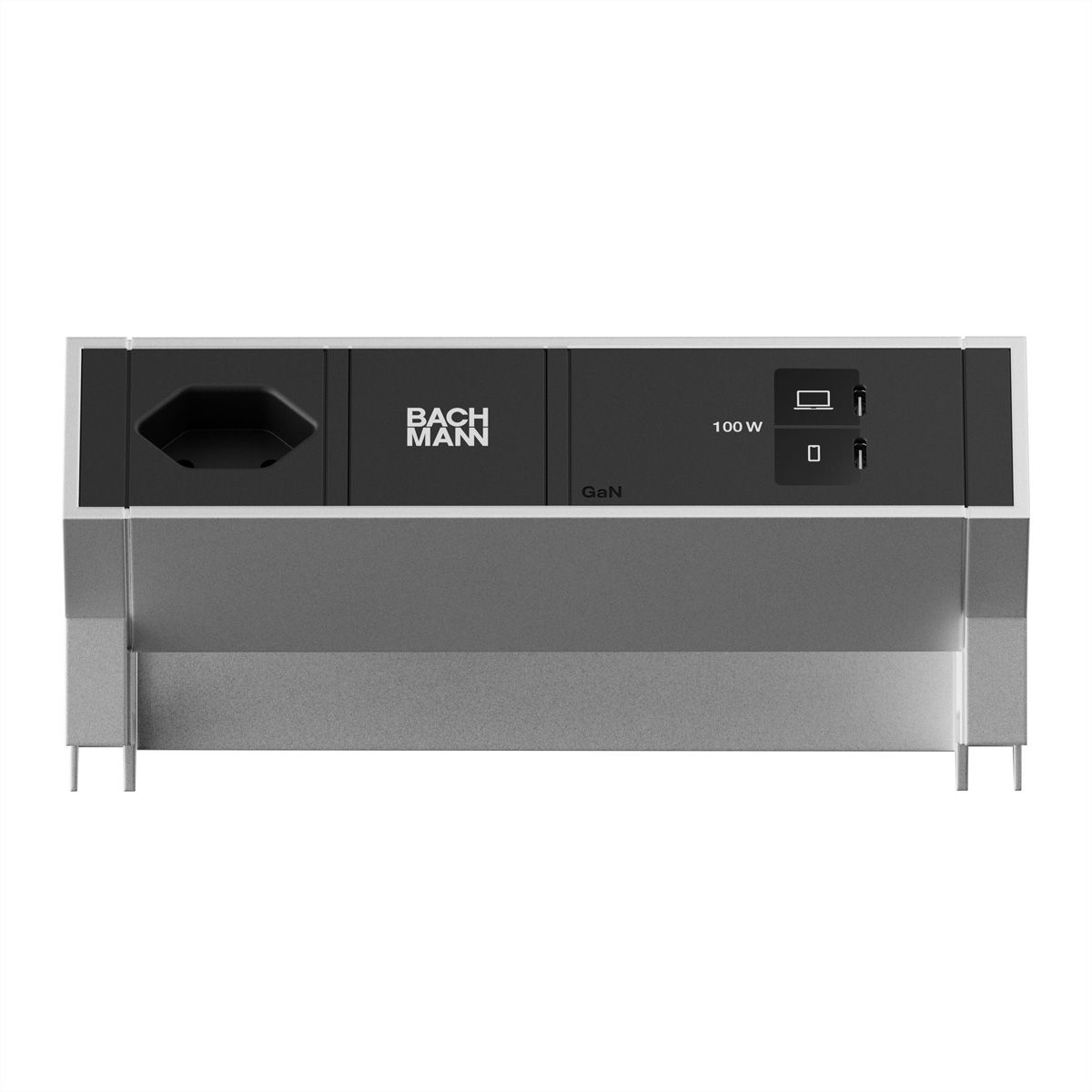 BACHMANN DESK2 1xCH 90° 1xUSB C/C 100W, L=0.2m INOX
