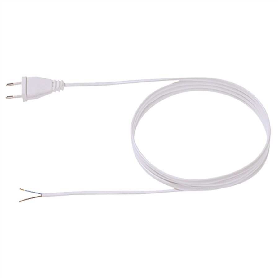 BACHMANN supply cable 2x0.75 3m black, H03VVH2-F Euro plug individually packaged