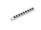 BACHMANN 19" socket strip with 9x C13 sockets, with earthing contact plug