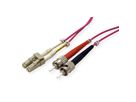 ROLINE Fibre Optic Jumper Cable, 50/125µm, LC/ST, OM4, violet, 1 m
