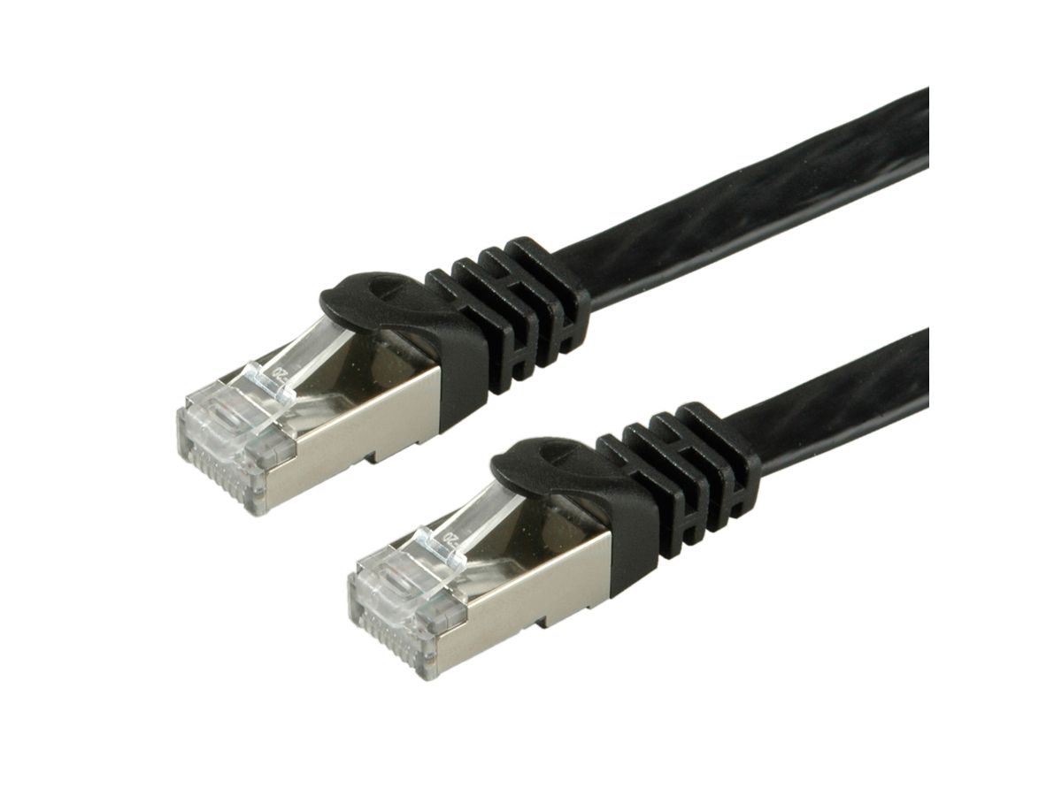 VALUE FTP Patch Cord, Cat.6 (Class E), extra-flat, black, 5 m