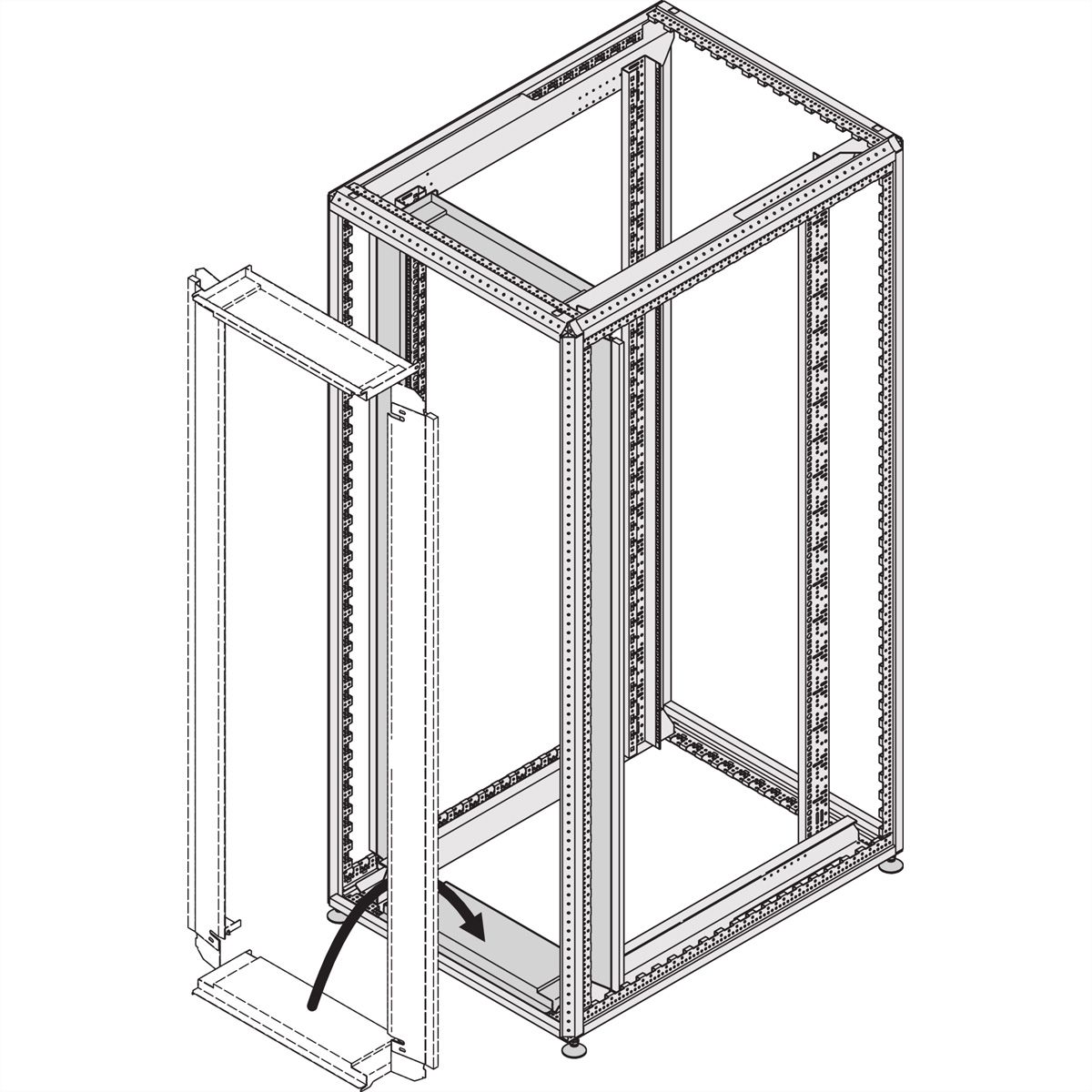 SCHROFF Varistar Air Separation Blanking Cover 800W, Crossbar, RAL 7021, 2200H 800W