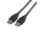 ROLINE USB 2.0 Kabel, type A-A, zwart, 0,8 m