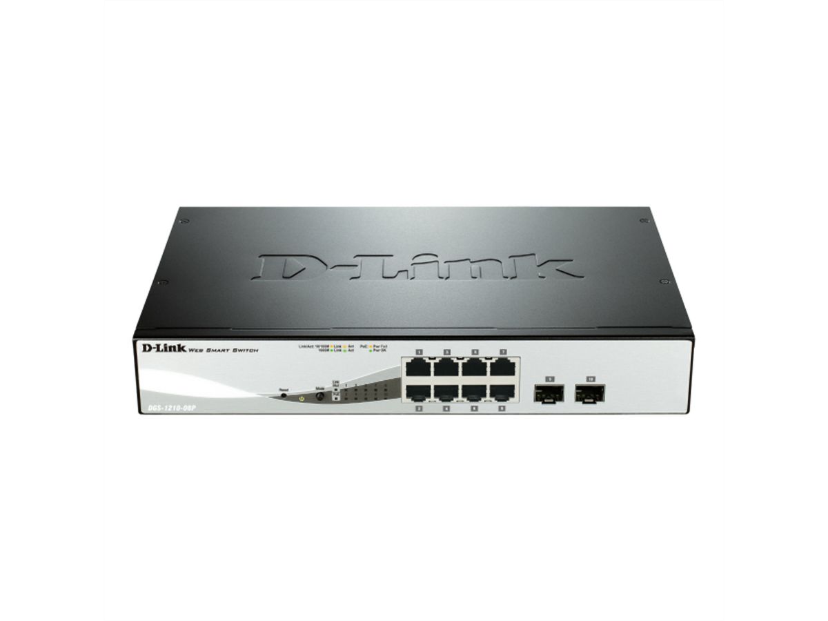 D-Link DGS-1210-08P 8-Poorts Web Smart Gigabit PoE Switch