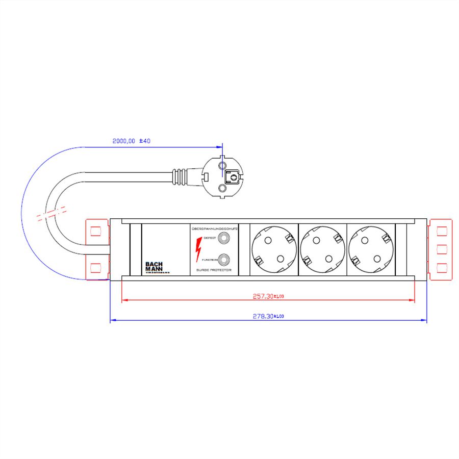 BACHMANN CONNECT LINE 3xprotective contact, ÜSS