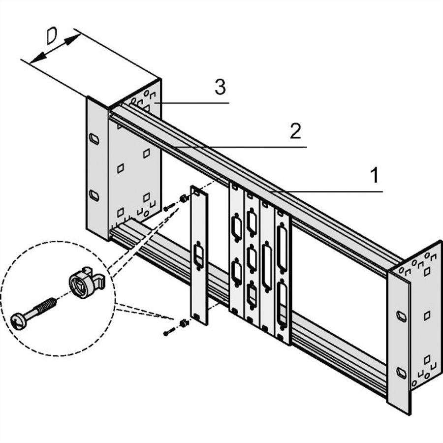 SCHROFF 19" Module Support Without strain Relief