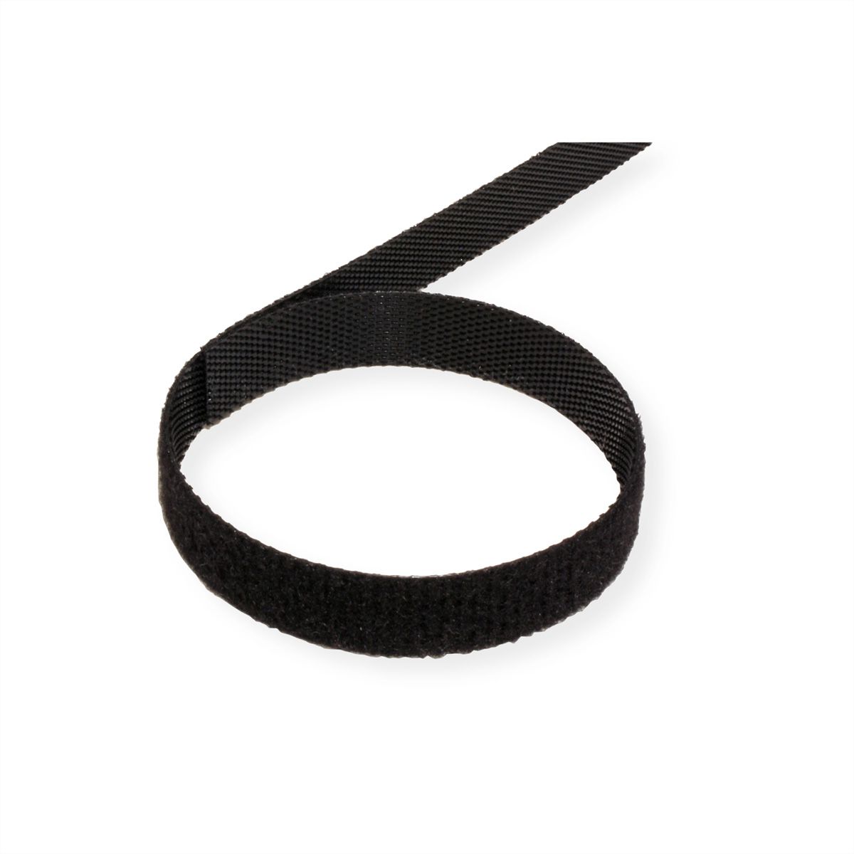 VALUE Klittenband op rol, 10mm, zwart, 25 m
