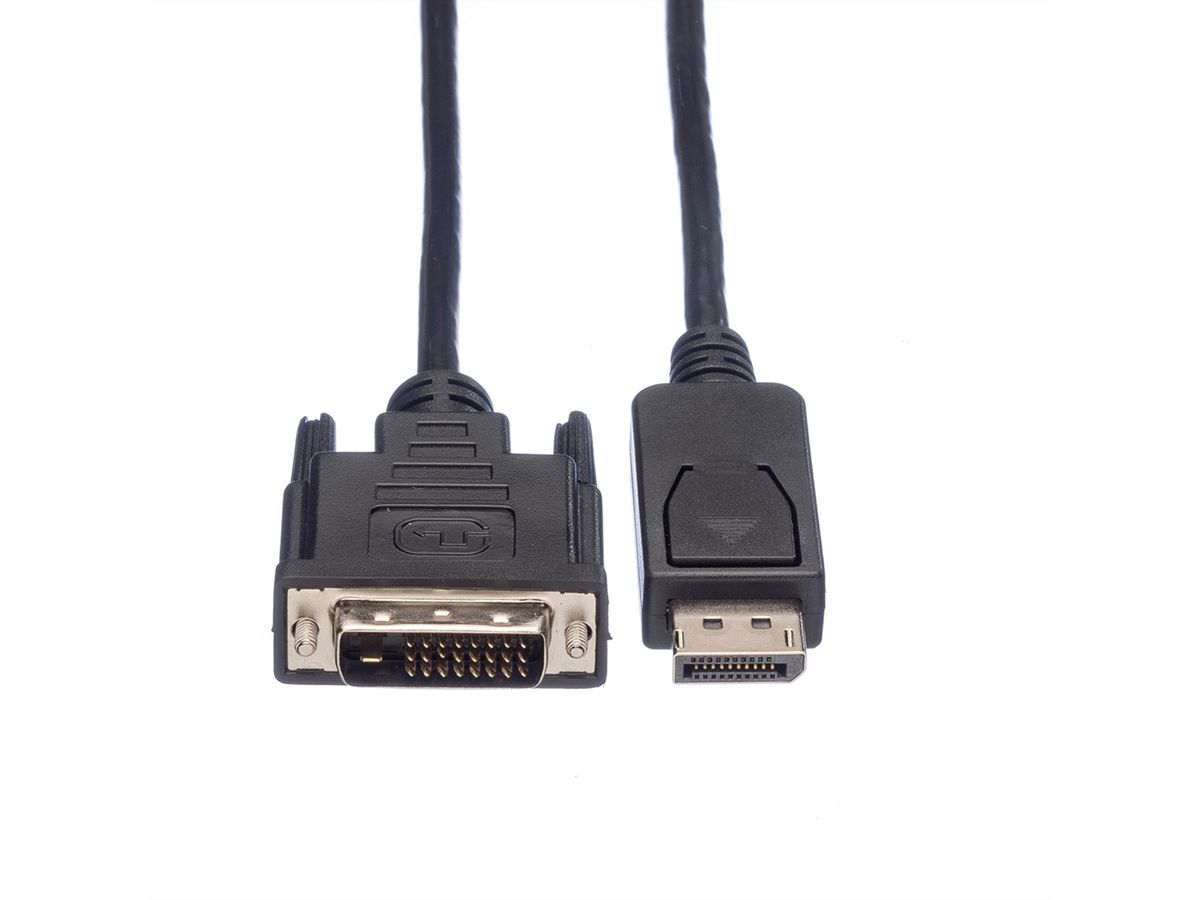 ROLINE DisplayPort Kabel DP Male - DVI Male (24+1), zwart, 1 m