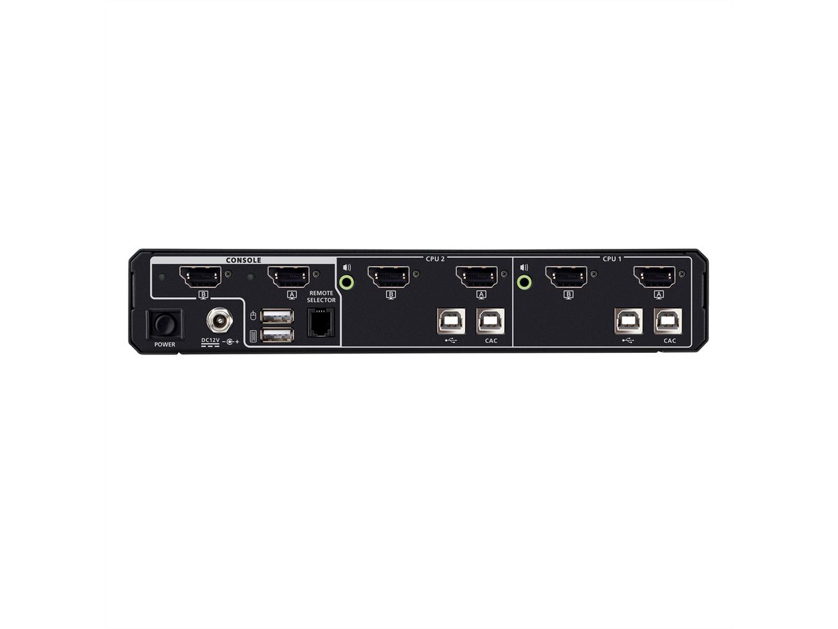 ATEN CS1142DPH4C 2-Port USB 5K DP/HDMI Dual Bildschirm Universal Secure KVM Switch , mit Cardreader