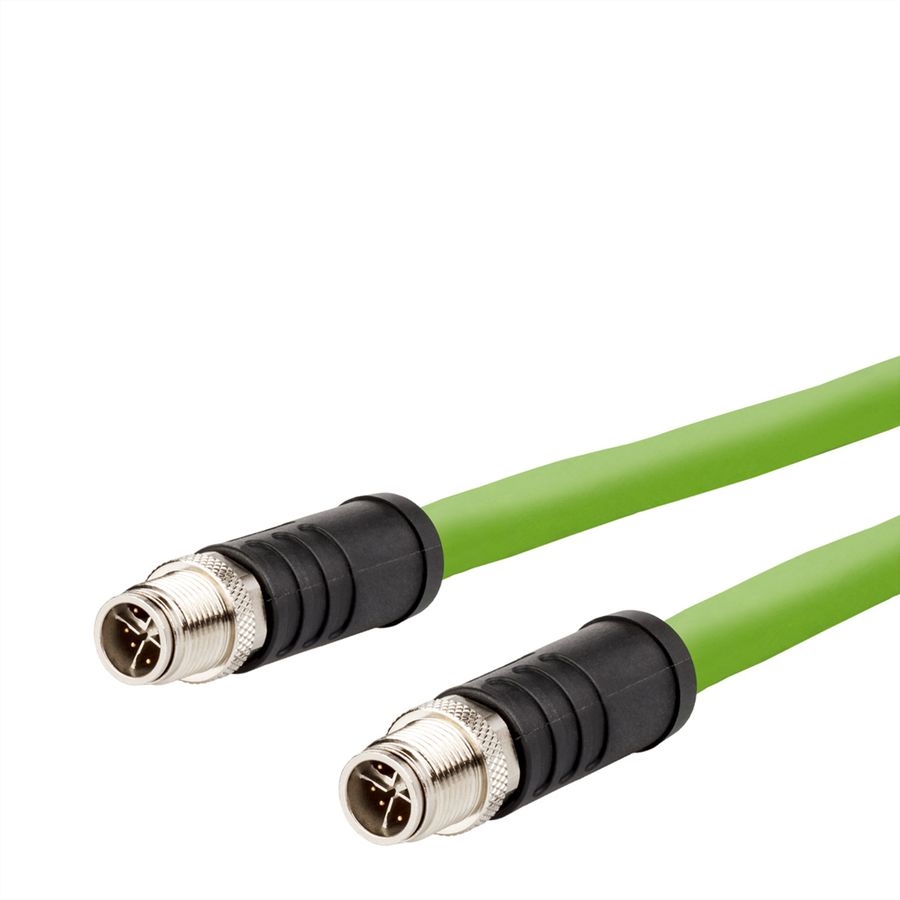 METZ CONNECT Aansluitkabel M12 Male -M12 Male, 8-polig X-gecodeerd , recht-recht, sleepketting, 10 m