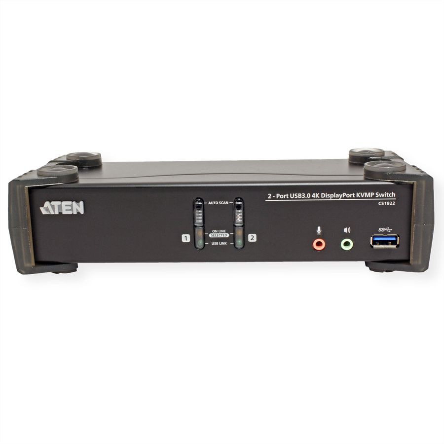 ATEN CS1922 2-poorts USB 3.0 4K DisplayPort KVM switch