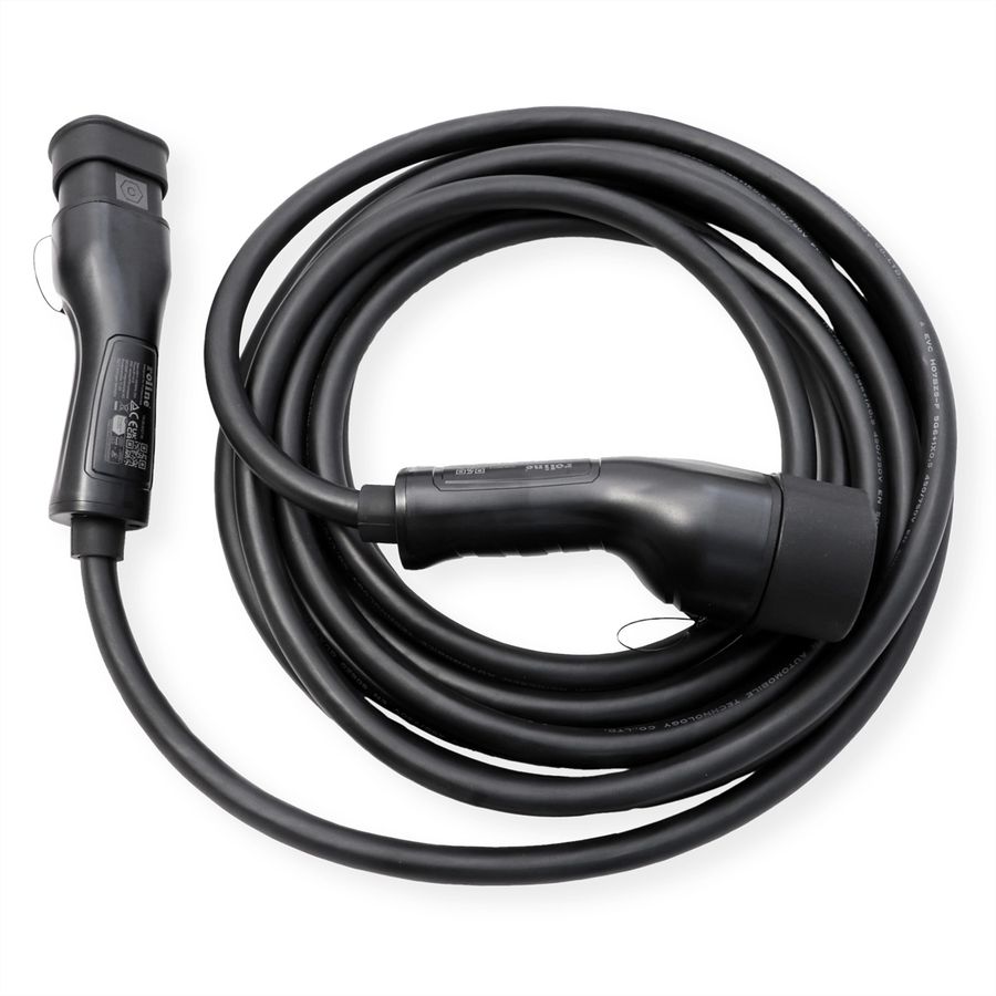 ROLINE EV Charging Cable Assembly Type2, 3-Phase, 480VAC (3P+N+E), 32 A, 22 kW, 7.5 m