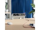 BACHMANN DESK2 2x geaard stopcontact USB A&C, USB Lader 22W 0.2m GST18 INOX