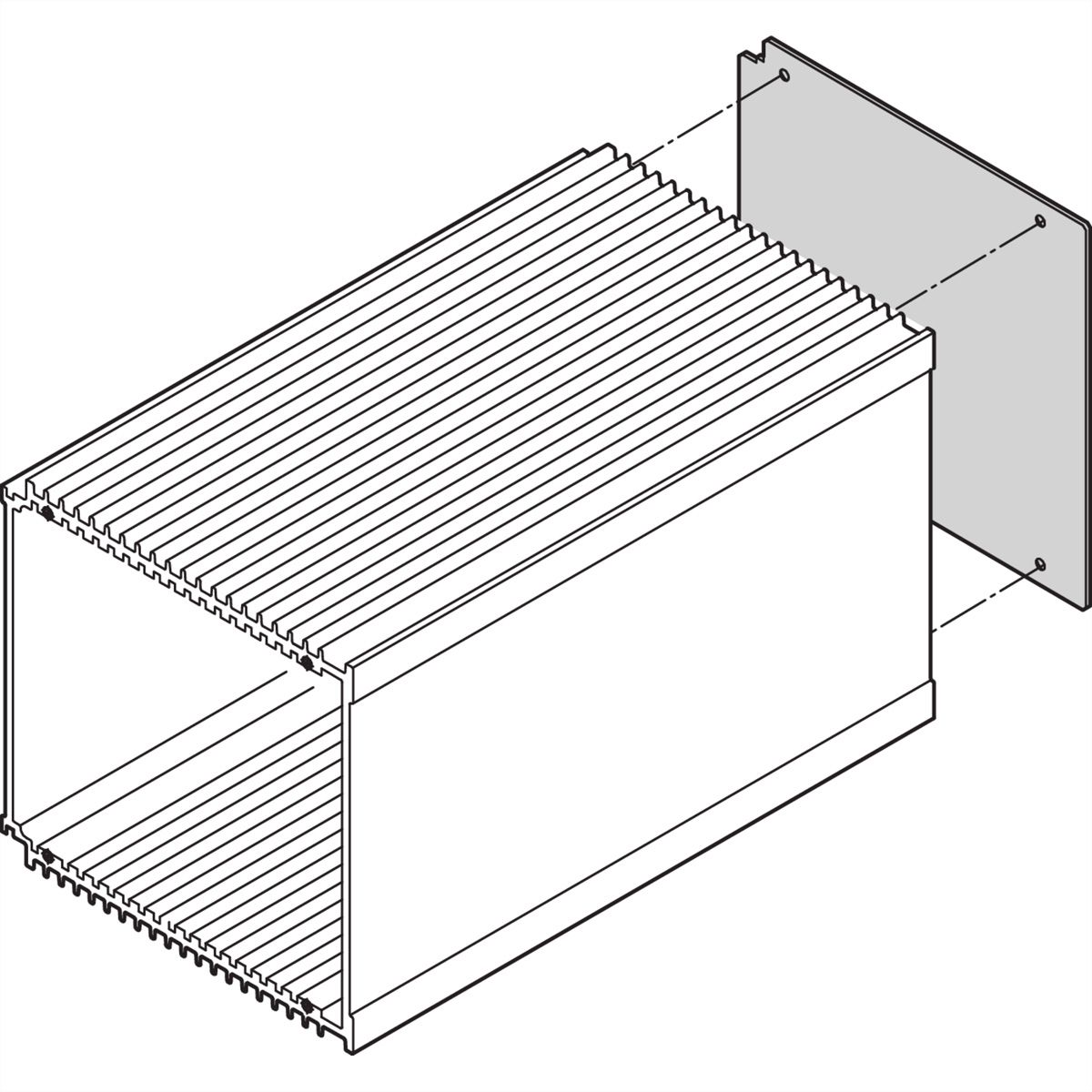 SCHROFF HF Frame Type Plug-In Unit Rear Panel, Without Cut-Out, 3 U, 21 HP