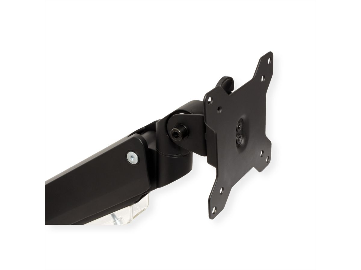 ROLINE Dual LCD Monitor Stand Pneumatic, Desk Clamp, Pivot, 5 Joints, , max. 15 kg, up to 35"