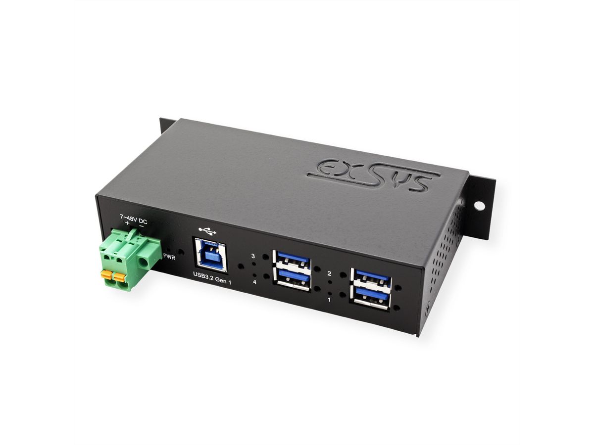 EXSYS EX-1185HMVS-2 4-poorts metalen USB 3.2 Gen1 met 15KV ESD-overspanningsbeveiliging