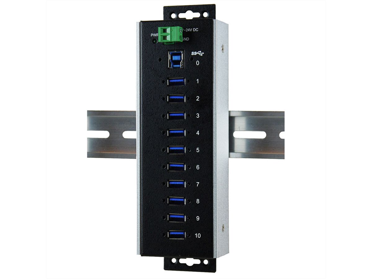 EXSYS EX-1110HMVS-WT 10-poorts USB 3.2 Gen1 HUB 15KV ESD Surge Protection voor langdurige temperaturen