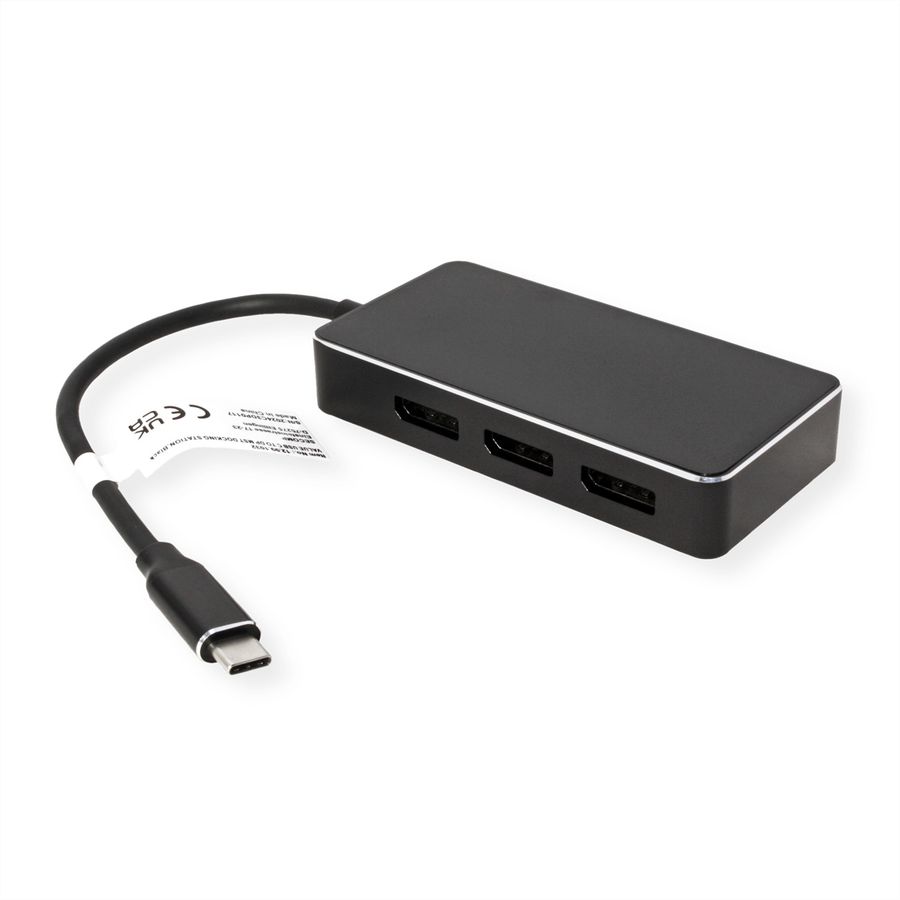 VALUE USB Type C -DP Multistream Adapter, 3x DP, 4K, M/F