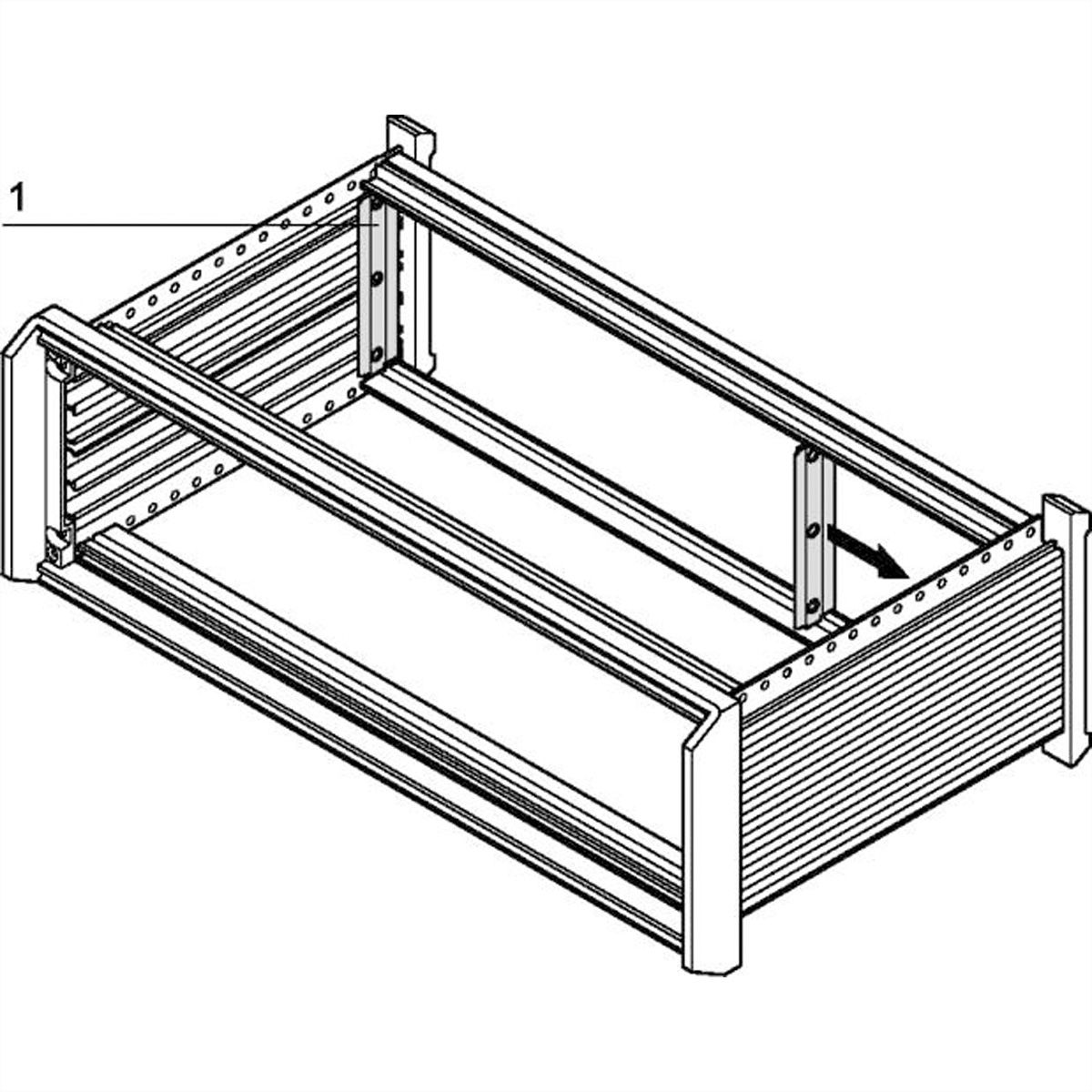 SCHROFF PropacPRO afbouwset achterkant voor EMC-afscherming, 2 HE
