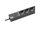 BACHMANN 19" socket strip 8-way with ÜS without switch, black