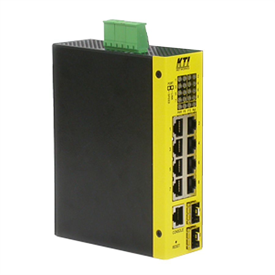 KTI KGS-1060 10-Port Industrial Gigabit Switch DIN Rail, 8x RJ45, 2x 100/1000SFP