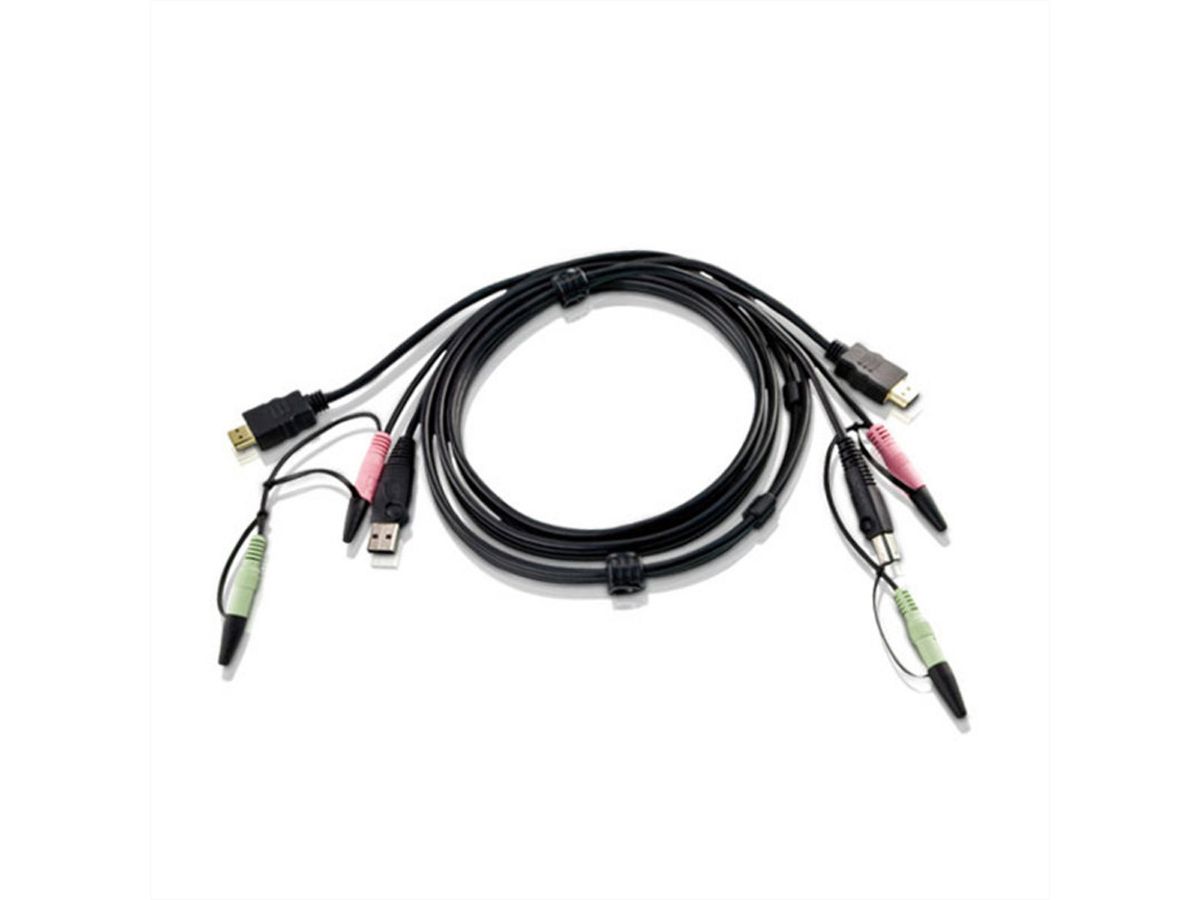 ATEN 2L-7D02UH HDMI KVM aansluitkabel,  USB 2.0 , zwart, 1,8 m