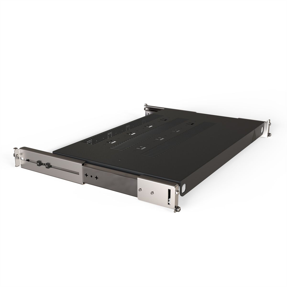SCHROFF 19" Telescopic Shelf for Varistar, Novastar, Eurorack, 70 kg, RAL 7021, 800W 500D