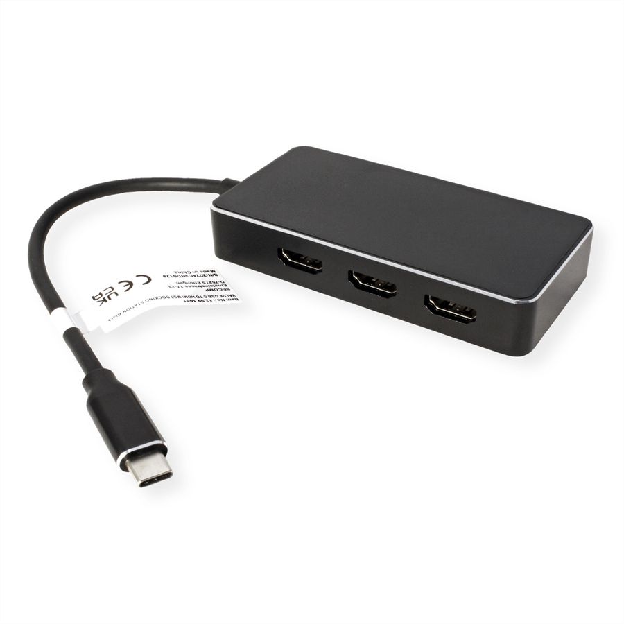 VALUE USB Type C - HDMI Multistream Adapter, 3x HDMI, 4K, M/F