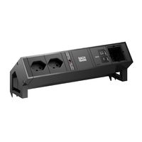 BACHMANN DESK2 2xCH 90° 1xUSB C/C 65W, 1xCM L=0.2m RAL9005