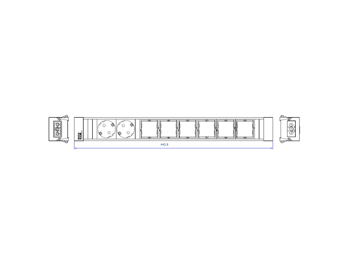 BACHMANN CONFERENCE TOP FRAME X-Large insert 2x earthing contact 6x ABD