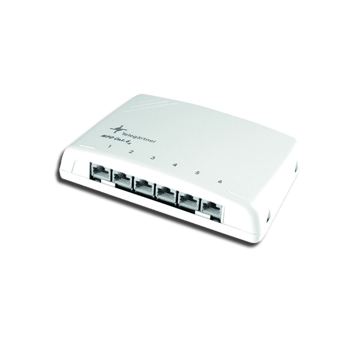 TELEGÄRTNER Mini Distributor MPD6-HS K, shielded, alpine white, Cat.CU-MD MPD6 C6A LSA s