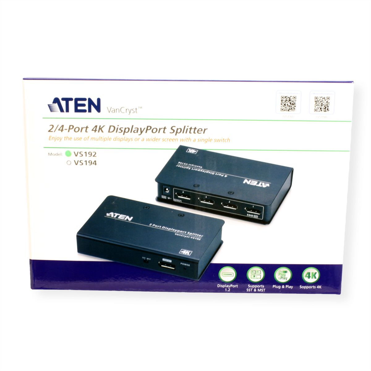ATEN VS192 2-Poorts 4K DisplayPort Splitter