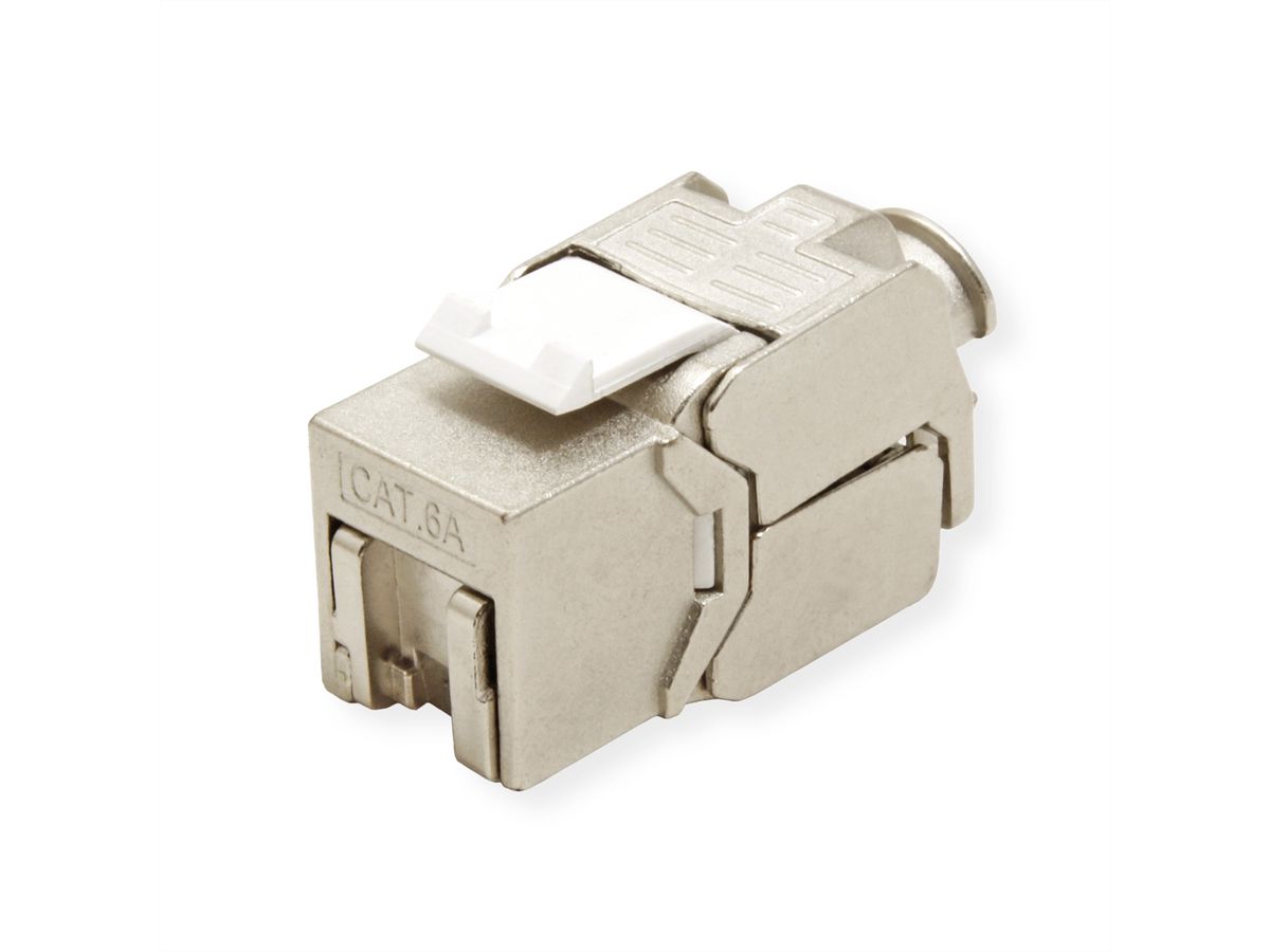 VALUE Cat.6A (Class EA) Keystone, RJ-45, STP, tool-free, silver