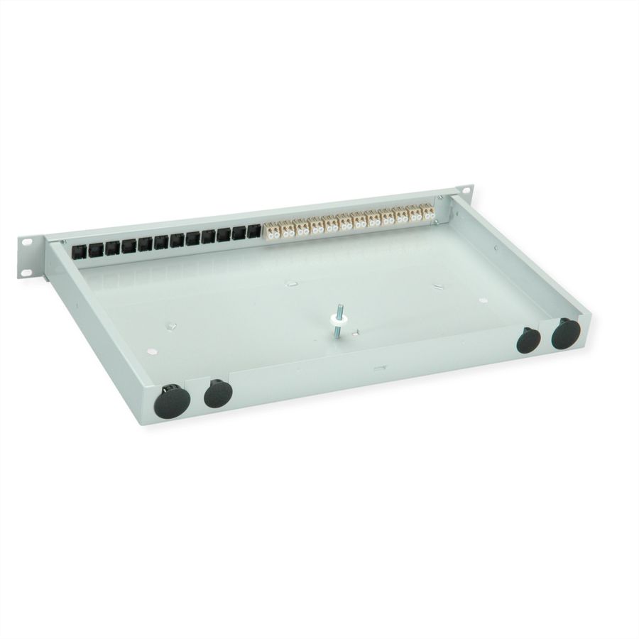 TELEGÄRTNER BASIS eco LWL-Panel mit Kupplungen, 12x LC Duplex, beige, OM2