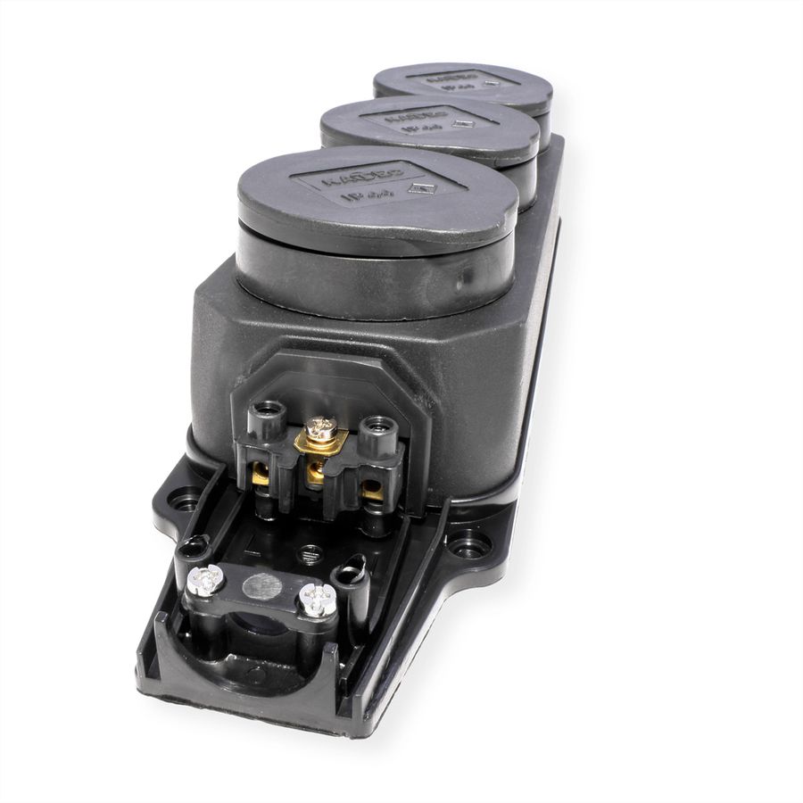 BACHMANN distributor socket outlet 3xCEE7/3, 3x earthing contact IP44