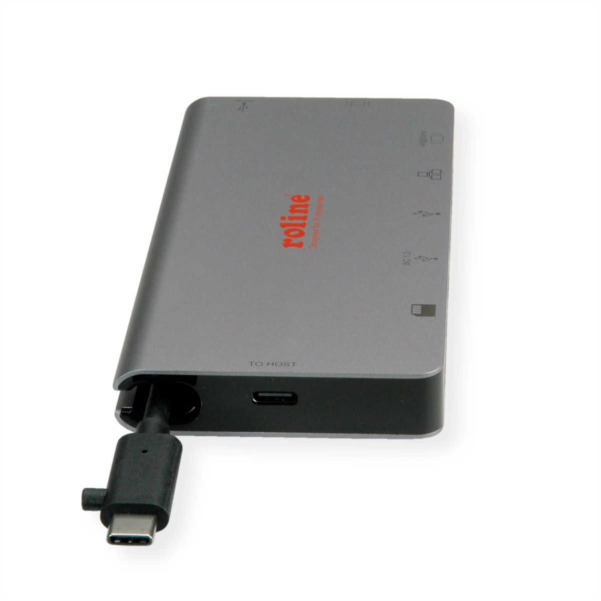 ROLINE USB Type C docking station, HDMI 4K, VGA, 2x USB 3.2 Gen 1, LAN, PD, kaartlezer