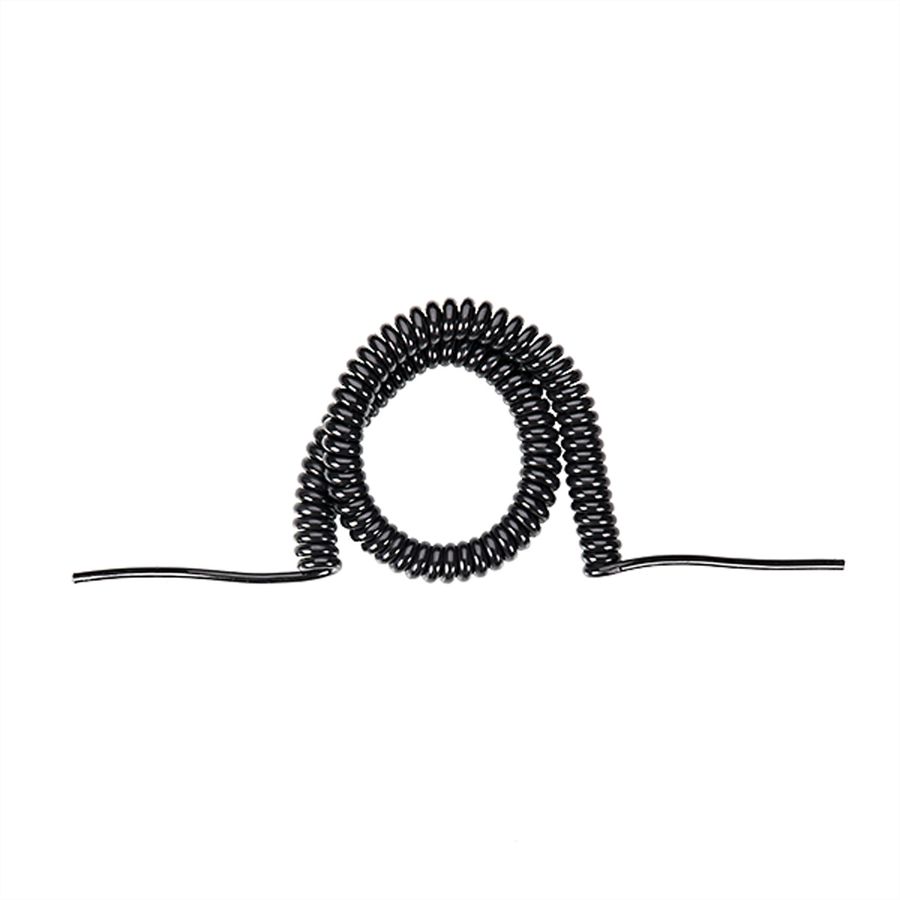BACHMANN Wendelleitung 0,5m-2m sw 0,2m gerade, H05VV-F 3G1,5mm², glatt geschnitten