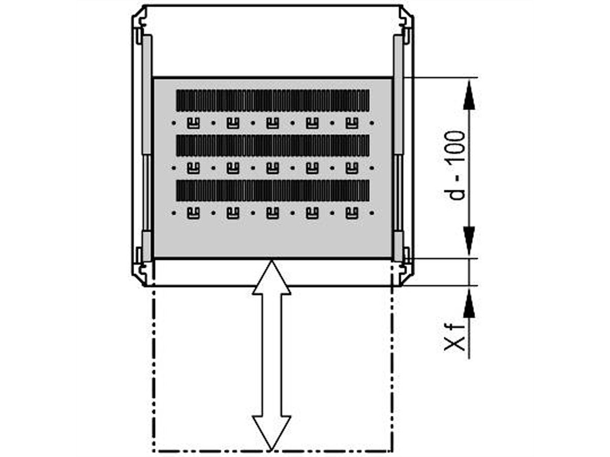 SCHROFF 19" uitschuifbare plank voor Varistar, Novastar, Eurorack, 70 kg, RAL 7035, 800W 700D