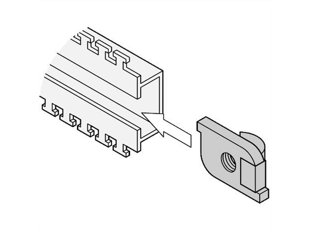 SCHROFF Slide Nut Kit for C-Rail, 100 Pieces