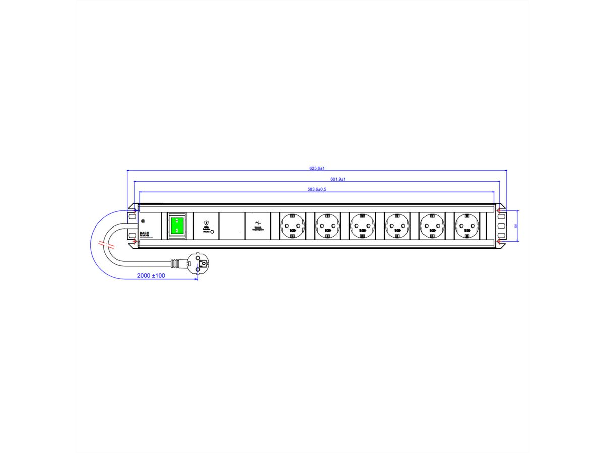BACHMANN HANDWORK LINE 6xCEE7/3 1xGVS-Plus 1xswitch 2.0m