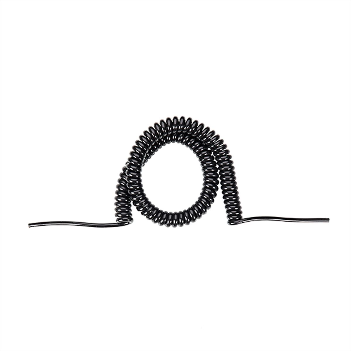 BACHMANN Wendelleitung 0,5m-2m sw 0,2m gerade, H05VV-F 3G1,5mm², glatt geschnitten